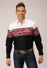 Load image into Gallery viewer, Roper Men&#39;s Tribal Border Long Sleeve Snap Shirt 03-001-0431-0409 BL