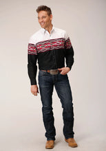 Load image into Gallery viewer, Roper Men&#39;s Tribal Border Long Sleeve Snap Shirt 03-001-0431-0409 BL