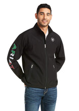 Load image into Gallery viewer, Ariat Men&#39;s New Team Mexico Softshell Jacket (Black) 10031424