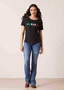 Ariat Women's Viva Mexico Screen Print Logo T-Shirt (Black) 10036634