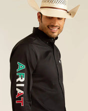 Load image into Gallery viewer, Ariat Men&#39;s Team Mexico Logo Twill Fitted Shirt (Black) 10038914