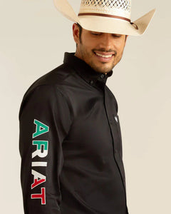 Ariat Men's Team Mexico Logo Twill Fitted Shirt (Black) 10038914