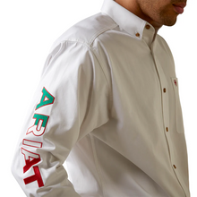 Load image into Gallery viewer, Ariat Men&#39;s Team Logo Mexico Shirt (White) 10040911