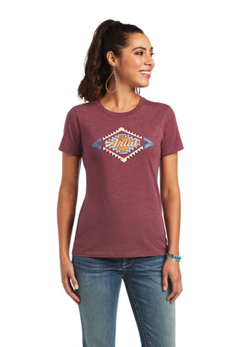 Ariat Women's Sol Heather Short Sleeve T-Shirt (Burgundy) 10040959