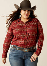 Load image into Gallery viewer, Ariat Women&#39;s Billie Jean Long Sleeve Sadie Southwest Print Shirt (Red) 10053947