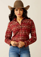 Load image into Gallery viewer, Ariat Women&#39;s Billie Jean Long Sleeve Sadie Southwest Print Shirt (Red) 10053947