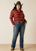 Load image into Gallery viewer, Ariat Women&#39;s Billie Jean Long Sleeve Sadie Southwest Print Shirt (Red) 10053947