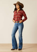 Load image into Gallery viewer, Ariat Women&#39;s Billie Jean Long Sleeve Sadie Southwest Print Shirt (Red) 10053947