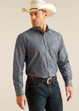 Load image into Gallery viewer, Ariat Men&#39;s Shirt Dillion Chambray Blue Print (Blue) 10048434