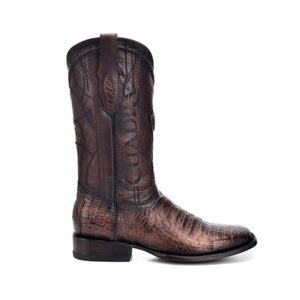 CUADRA Men's Brown Caiman Laser & Embroidery Round Toe– CU424