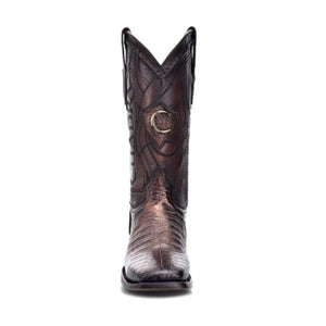 CUADRA Men's Brown Caiman Laser & Embroidery Round Toe– CU424