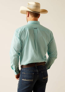 Men's Ariat Team Gian Classic Fit Button Down Shirt (Teal) 10048394