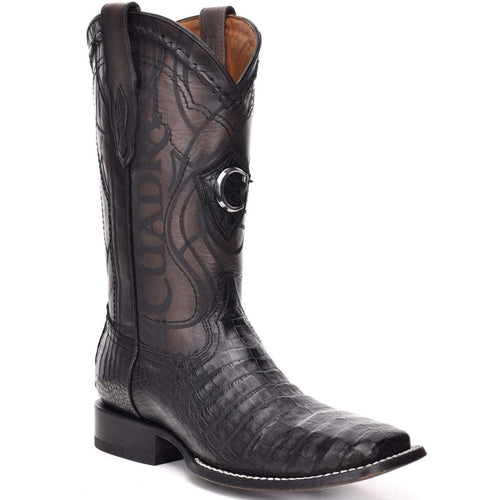 CUADRA Men's Black Caiman Laser & Embroidery Square Toe – CU678