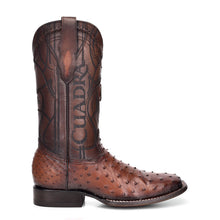 Load image into Gallery viewer, CUADRA Men&#39;s Brown Ostrich Laser &amp; Embroidery Square Toe CU457