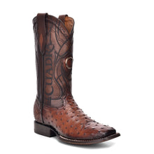 Load image into Gallery viewer, CUADRA Men&#39;s Brown Ostrich Laser &amp; Embroidery Square Toe CU457