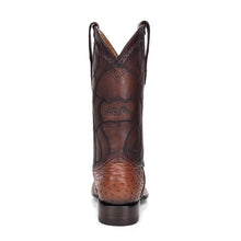 Load image into Gallery viewer, CUADRA Men&#39;s Brown Ostrich Laser &amp; Embroidery Square Toe CU457