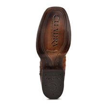 Load image into Gallery viewer, CUADRA Men&#39;s Brown Ostrich Laser &amp; Embroidery Square Toe CU457