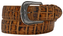 Load image into Gallery viewer, Silverton Croc Belly All Leather Western Belt (Honey)