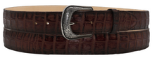 Load image into Gallery viewer, Silverton Croc Belly All Leather Western Belt (Cherry)