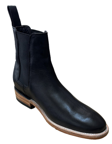 Silverton Alexander All Leather Wide Square Toe Short Boots (Black)