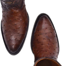 Load image into Gallery viewer, CUADRA Men&#39;s Brandy Ostrich Laser &amp; Embroidery Round Toe– CU303