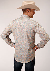 Men's Dot Paisley Print L/S Snap Shirt By Roper - 03-001-0064-0466 BR