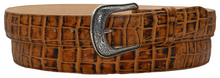 Load image into Gallery viewer, Silverton Croc Belly All Leather Western Belt (Honey)