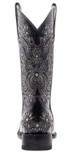 Silverton Celina All Leather Wide Square Toe Boots (Black)