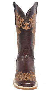 Silverton Diana All Leather Wide Square Toe Boots (Chocolate)