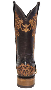 Silverton Diana All Leather Wide Square Toe Boots (Chocolate)