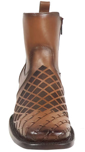 Silverton Jerry All Leather Wide Square Toe Short Boots (Honey)