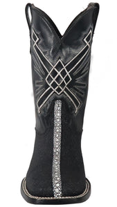 Silverton Brentwood All Leather Wide Square Toe Boots (Black)