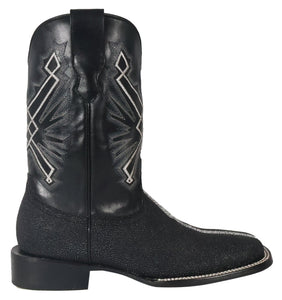 Silverton Brentwood All Leather Wide Square Toe Boots (Black)
