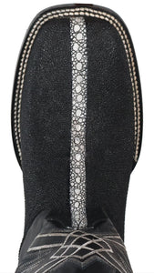 Silverton Brentwood All Leather Wide Square Toe Boots (Black)