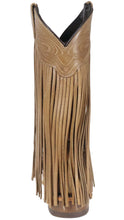 Load image into Gallery viewer, Silverton Chloe Fringe All Leather Wide Square Toe Boots (Beige)