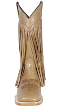 Load image into Gallery viewer, Silverton Chloe Fringe All Leather Wide Square Toe Boots (Beige)