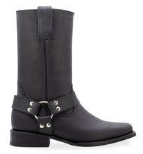 Load image into Gallery viewer, Silverton Harley All Leather Square Toe Boots (Black)