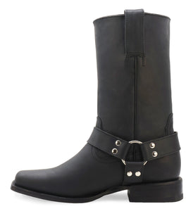 Silverton Harley All Leather Square Toe Boots (Black)