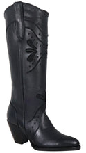 Load image into Gallery viewer, Silverton Nora All Leather Snip Toe Knee High Boots (Black)
