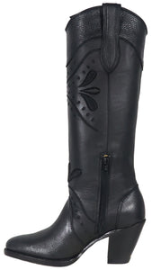 Silverton Nora All Leather Snip Toe Knee High Boots (Black)