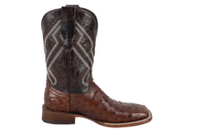 Load image into Gallery viewer, Silverton Ostrich Print All Leather Wide Square Toe Boots (Brown)