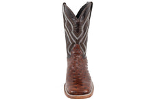 Load image into Gallery viewer, Silverton Ostrich Print All Leather Wide Square Toe Boots (Brown)