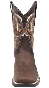 Silverton Stockton All Leather Square Toe Boots (Chocolate)