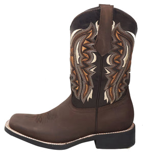 Silverton Stockton All Leather Square Toe Boots (Chocolate)