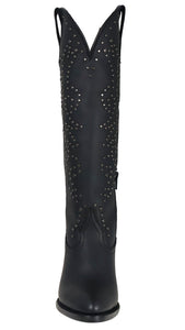 Silverton Taylor All Leather Snip Toe Knee High Boots (Black)