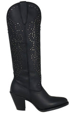 Load image into Gallery viewer, Silverton Taylor All Leather Snip Toe Knee High Boots (Black)
