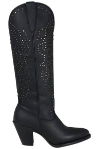 Silverton Taylor All Leather Snip Toe Knee High Boots (Black)