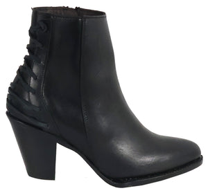 Silverton Walker All Leather Snip Toe Short Boots (Black)
