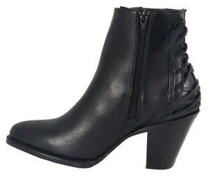 Silverton Walker All Leather Snip Toe Short Boots (Black)