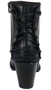 Silverton Walker All Leather Snip Toe Short Boots (Black)